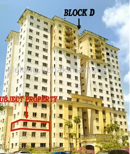 UNIT NO. 03-07, BLOK D, PERSIARAN TANJUNG APARTMENT, JALAN PERSIARAN TANJUNG, TAMAN BUKIT ALIF, 81200, JOHOR BAHRU, Joho - Auction Apartment
