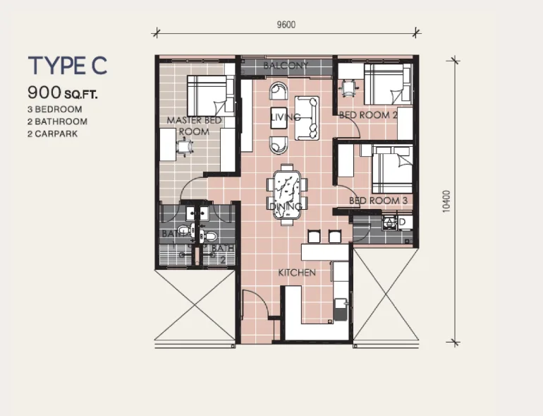 Type C floor plan