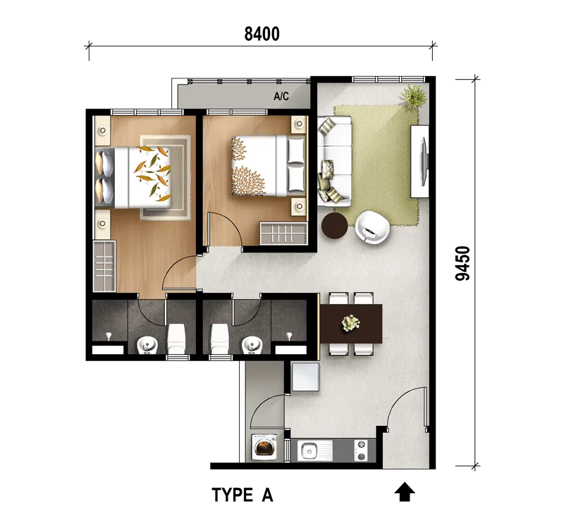 Type A floor plan