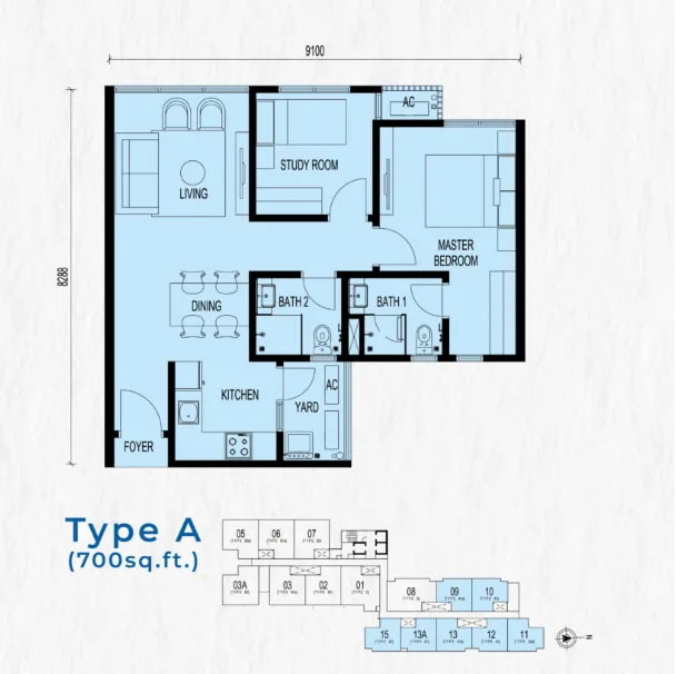 Type A floor plan
