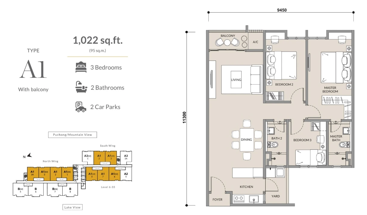 Type A1 floor plan